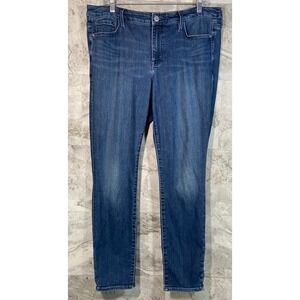 Athleta Women's Jeans Size 12 Mid Rise Blue Denim Skinny Leg Stretch Pants